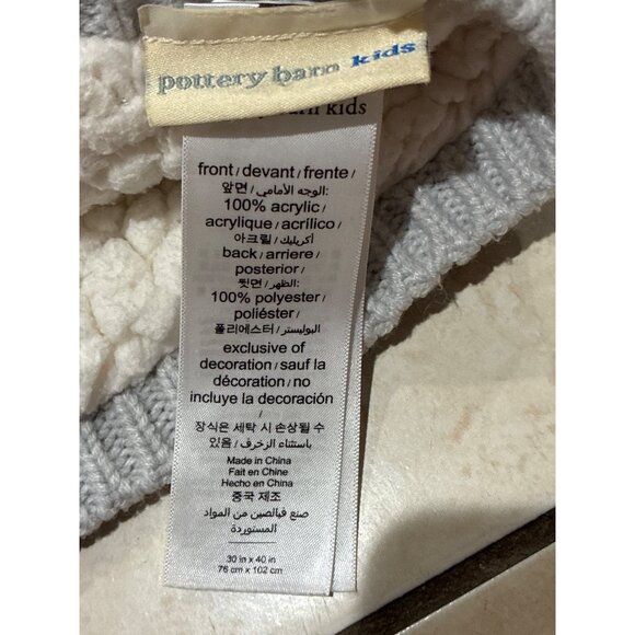 Pottery Barn Heirloom animal hippo elephant Patchwork Baby Blanket Sherpa Back - Picture 6 of 8